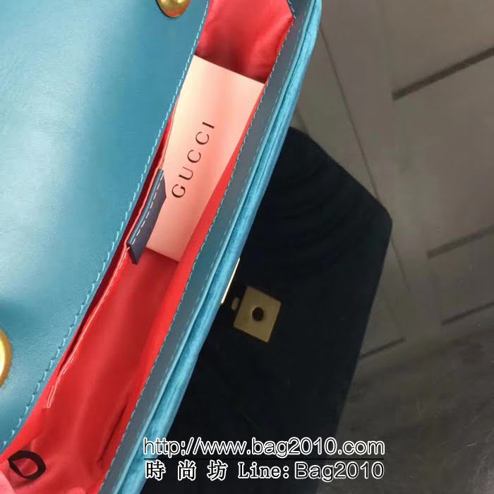 GUCCI古馳原單 新款專櫃品質原單貨實物實拍 446744絨布綠色鏈條單肩斜挎包 HY1230